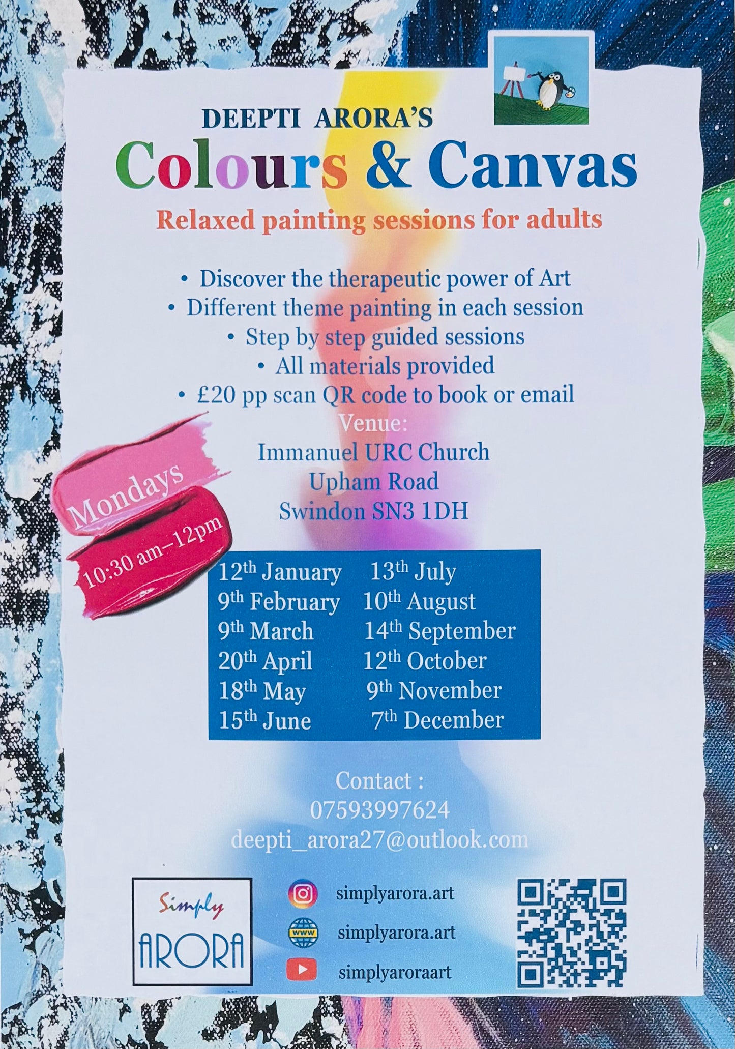 Colours & Canvas - Immanuel church Mondays 10:30-12
