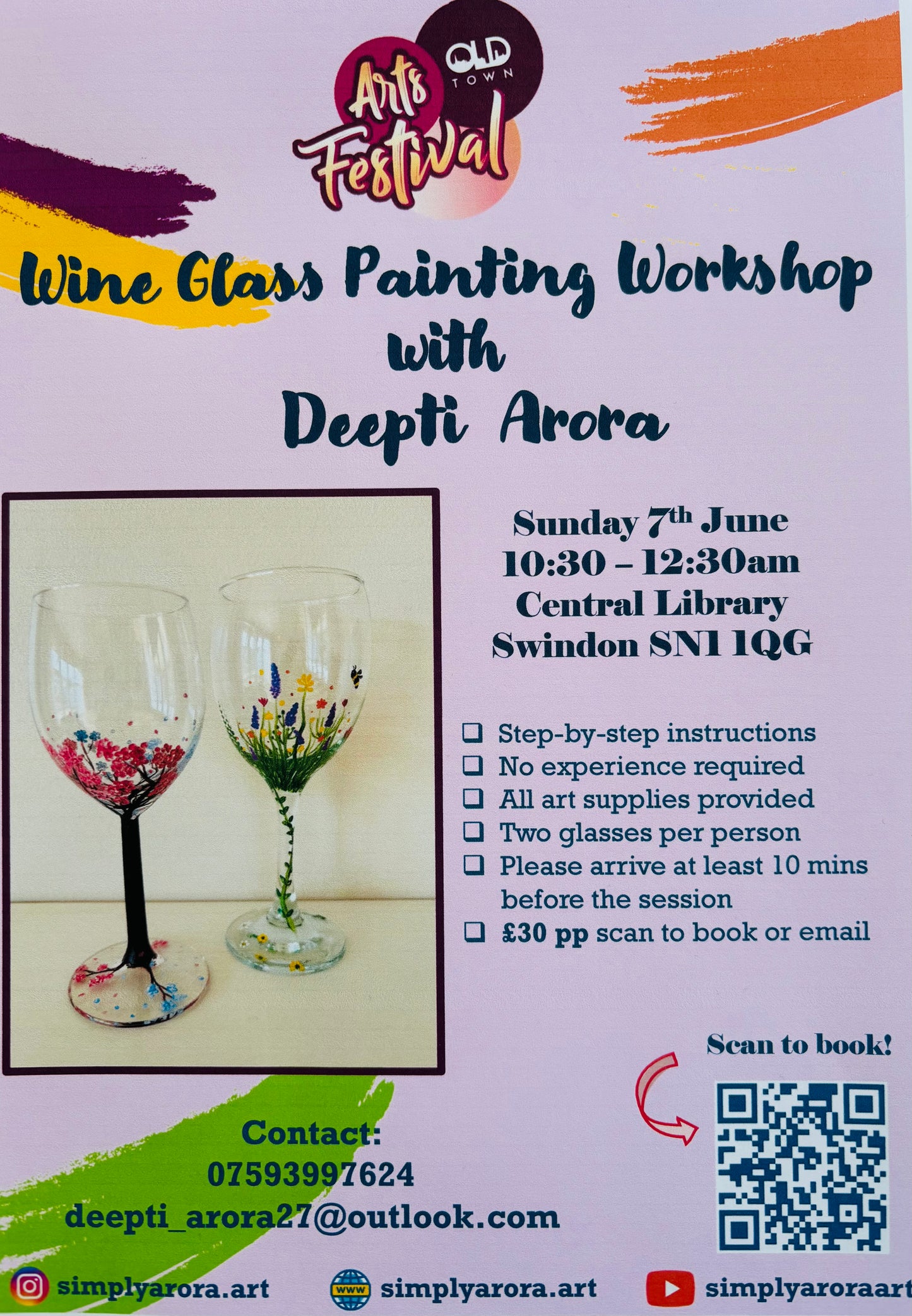 Old Town Arts Festival- Wine glass painting
