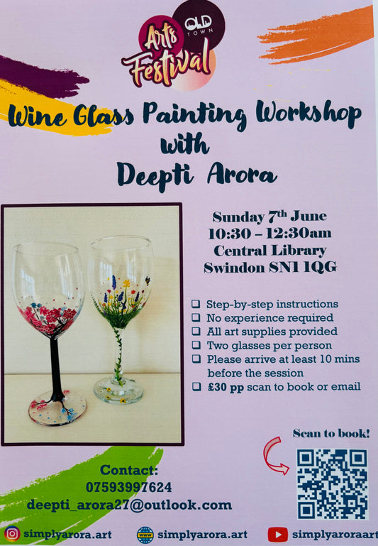 Old Town Arts Festival- Wine glass painting